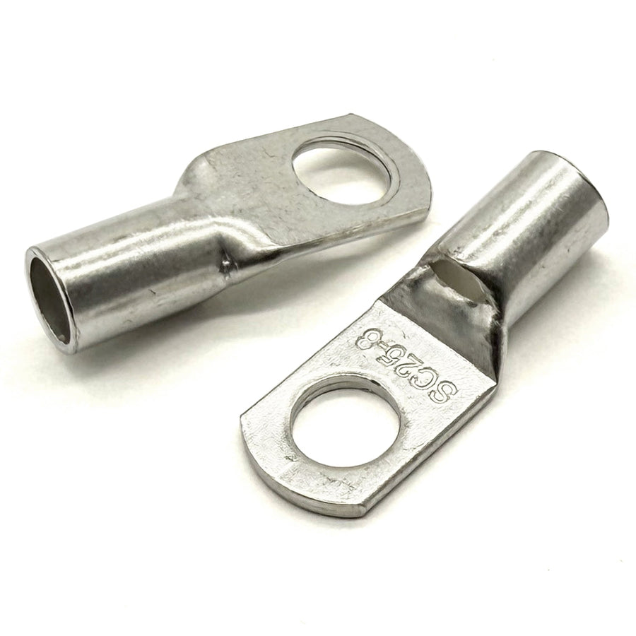 Copper Tin Lug Terminal 4AWG, M8 (5/16") Hole, SC25-8