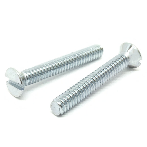 #8-32x1-3/4" Slotted Flat Head Machine Screws Steel Zinc