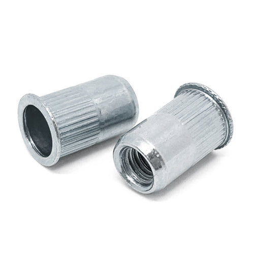 #10-32 (.020-.130) Aluminum Small Flange Knurled Body Rivet Nut