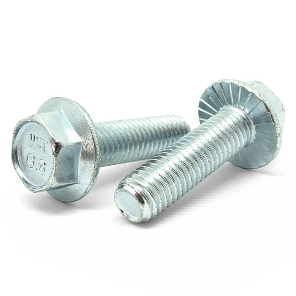 M8-1.25x16 Class 8.8 Hex Serrated Flange Bolts Zinc Clear