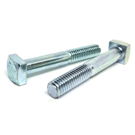 7/8"-9x8" Square Head Bolts Grade A307 Zinc Clear