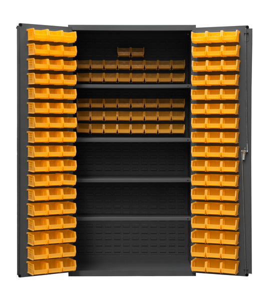 Cabinet, 4 Shelves, 144 Yellow Bins