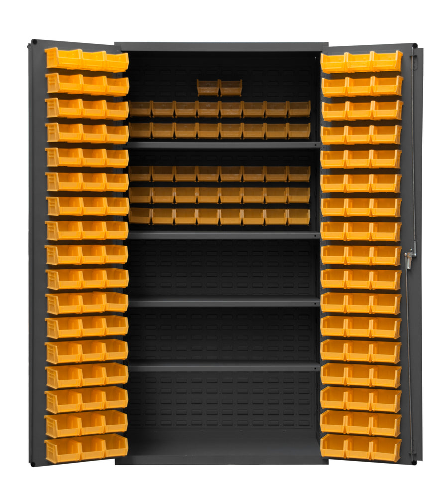 Cabinet, 4 Shelves, 144 Yellow Bins