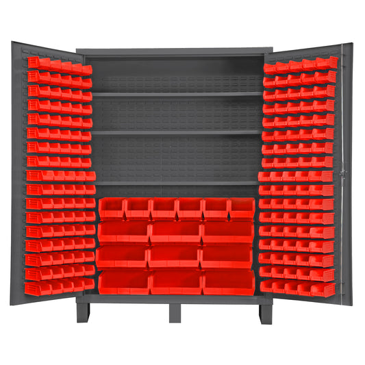 Cabinet, 3 Shelves, 185 Red Bins