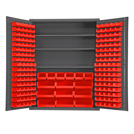 Cabinet, 3 Shelves, 185 Red Bins