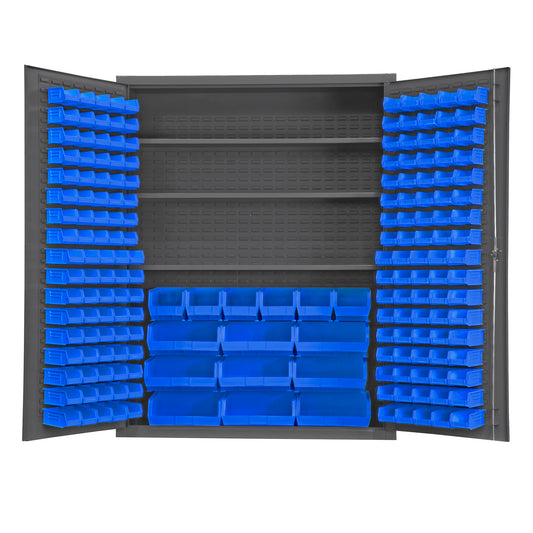 Cabinet, 3 Shelves, 185 Blue Bins