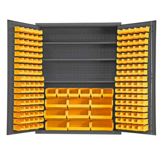 Cabinet, 3 Shelves, 185 Yellow Bins