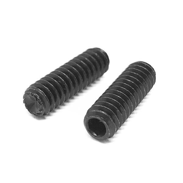 M3-0.5x5 Class 45H Knurled Cup Point Allen Socket Set Screws Black Oxide