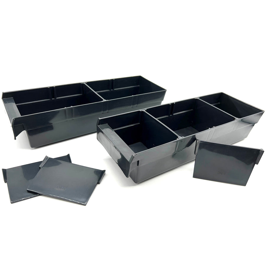 Plastic Bin Divider Tray for 12" Deep Bins, Black