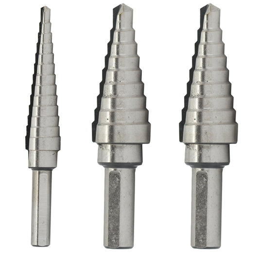 3 Piece HSS Step Drill Bit Set (Sizes #1 to #3)