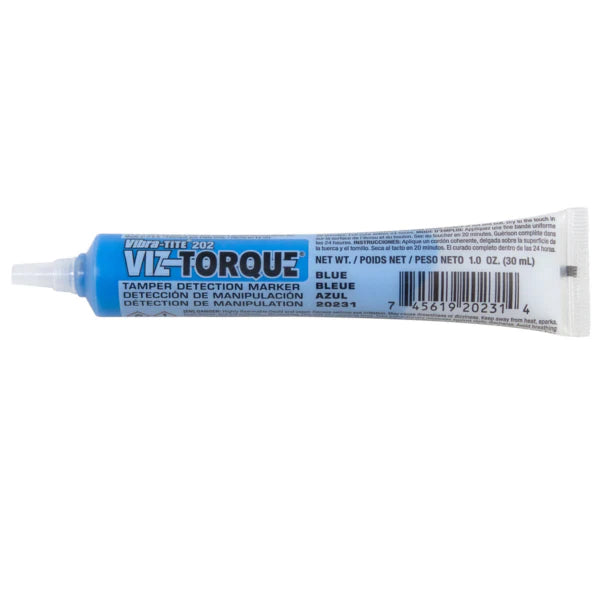 Viz-Torque® Tamper Detection Marker, Blue, 1oz Plastic Tube