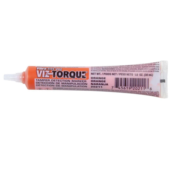 Viz-Torque® Tamper Detection Marker, Orange, 1oz Plastic Tube