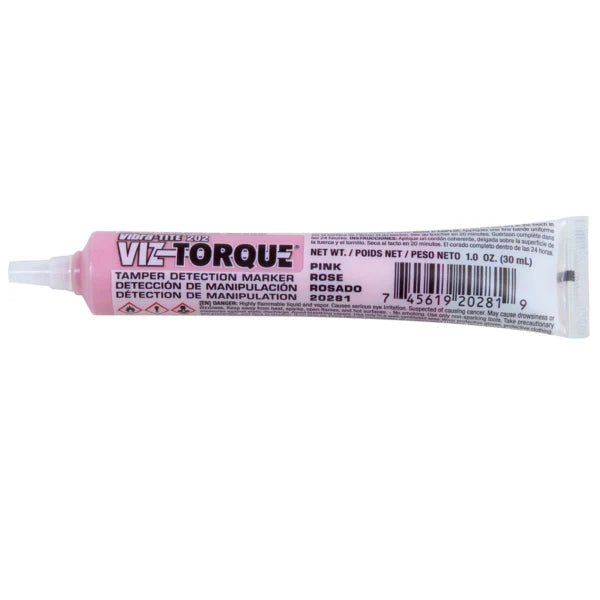 Viz-Torque® Tamper Detection Marker, Pink, 1oz Plastic Tube