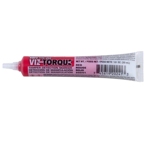 Viz-Torque® Tamper Detection Marker, Red, 1oz Plastic Tube