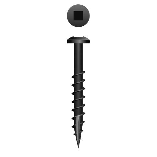 #6 Strong-Point Pan Head 6-9 x 1-1/2, SQ, Coarse, Type '17', Black Oxide