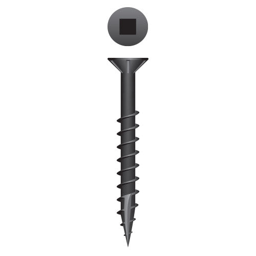 #8 Strong-Point Flat Head w/Nibs 8 x 1-5/8, SQ, Type '17', Black Oxide
