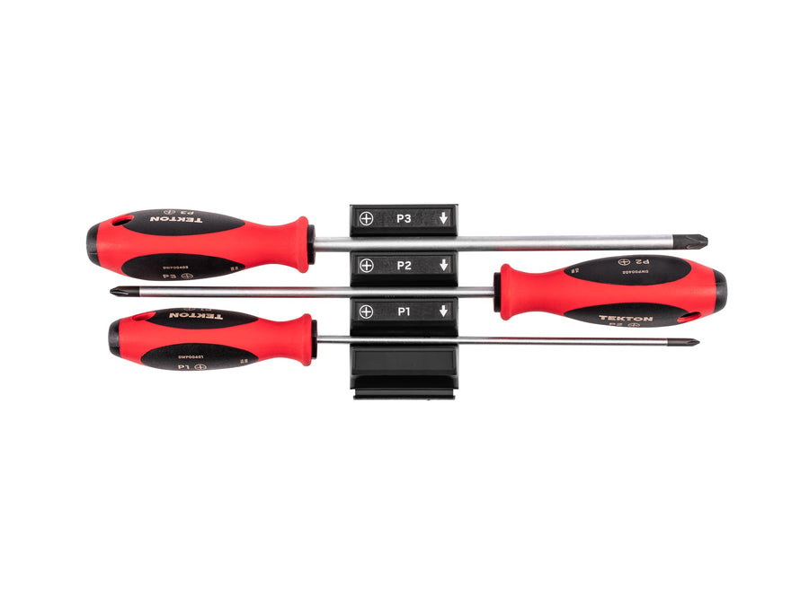 Phillips Screwdriver Set with Modular Organizers - 8 Inch Shanks, 3-Piece (#1-#3)