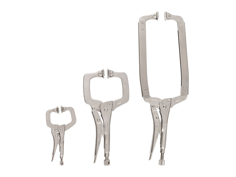Swivel Pad Locking C-Clamp Set (3-Piece)