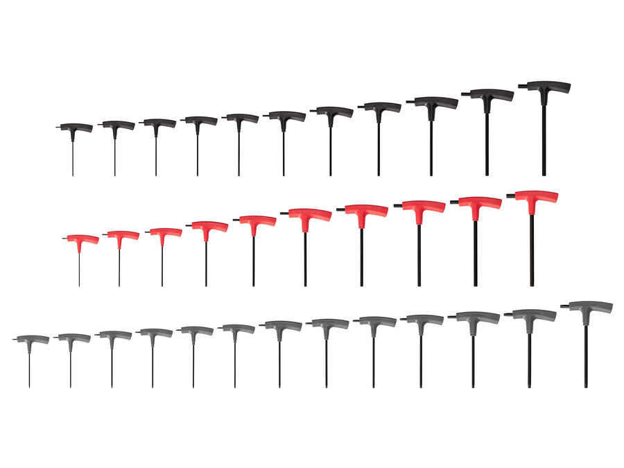 Flat End Hex and Star T-Handle Key Set, 34-Piece (5/64 - 3/8 in., 2-10 mm, T6-T50)