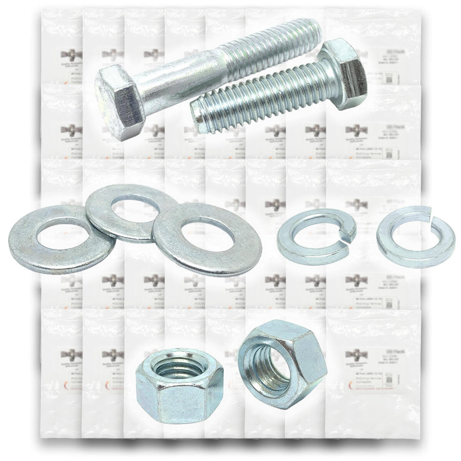 Inch Grade 5 Hex Cap Screws, Hex Nuts, Flat & Lock Washers - 334 PCS