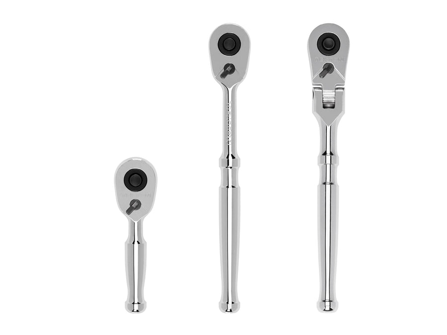3/8 Inch Drive Quick-Release Small Body Ratchet Set, 3-Piece (3, 6 in., 6 in. flex)