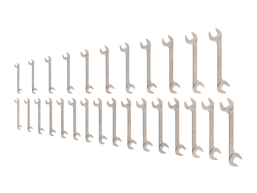 Angle Head Open End Wrench Set, 27-Piece (3/8-1 in., 10-27 mm)