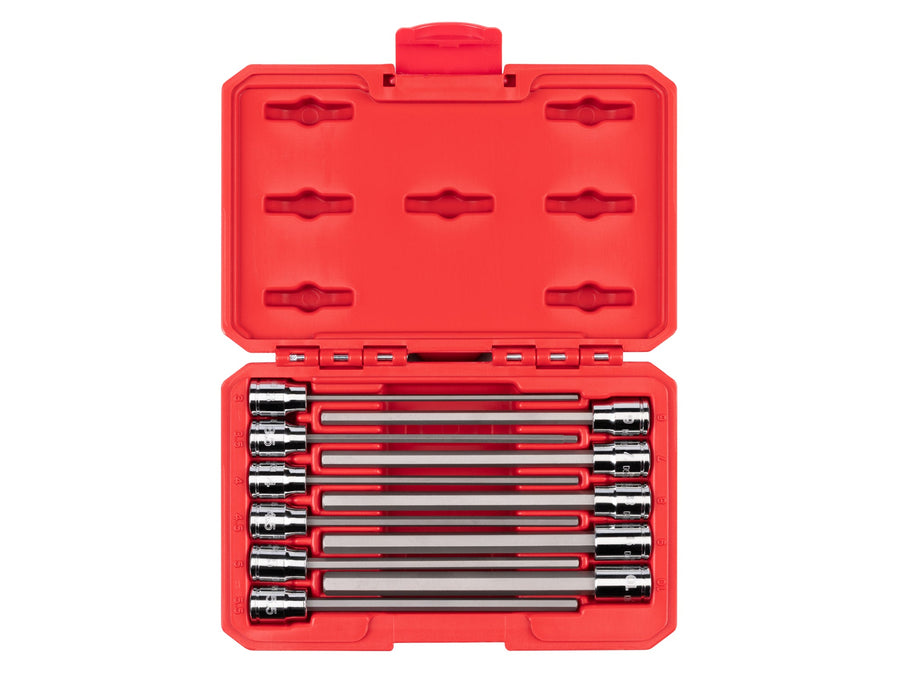 3/8 Inch Drive Long Hex Bit Socket Set with Case, 11-Piece (3 - 10 mm)