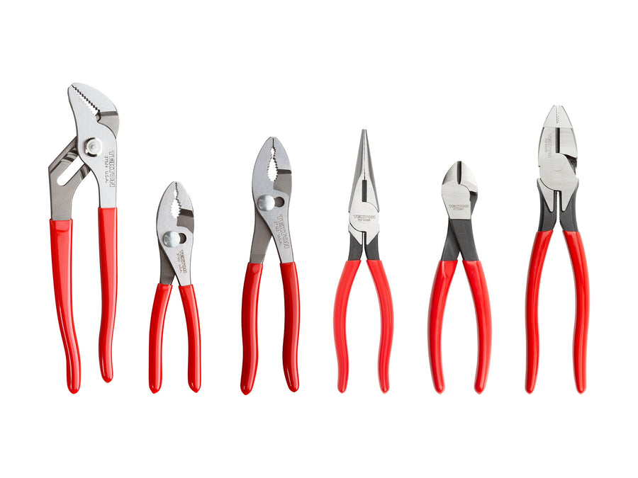 Pliers Set, 6-Piece (Groove Joint, Slip Joint, Long Nose, Diagonal Cutting, Lineman's)