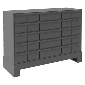 30 Drawer Unit with Base, Gray