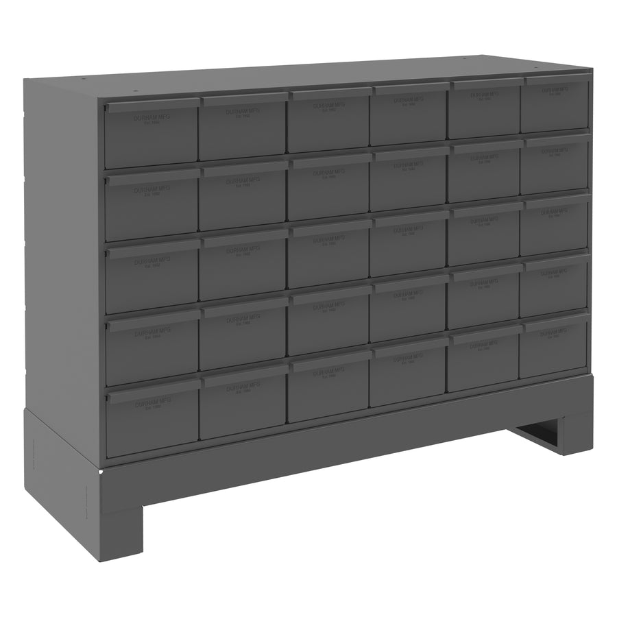 30 Drawer Unit with Base, Gray