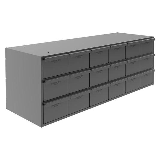 18 Drawers, 11-5/8" Deep, Gray