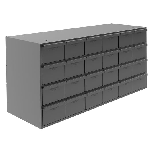 24 Drawers, 11-5/8" Deep, Gray