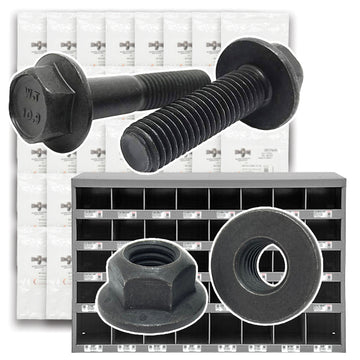 Inch & Metric Grade 8 / Class 10.9 Flange Bolt & Lock Nut Kit - 1176 PCS