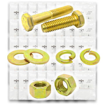Inch Grade 8 Hex Cap Screws, Hex Nuts, Flat & Lock Washers - 6033 PCS