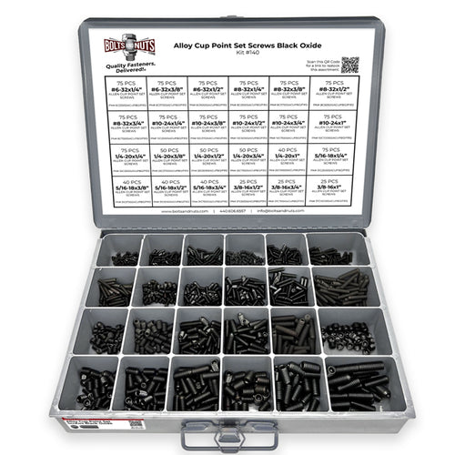 Inch Alloy Steel Cup Point Allen Socket Set Screw Coarse Black Oxide - 1396 PCS
