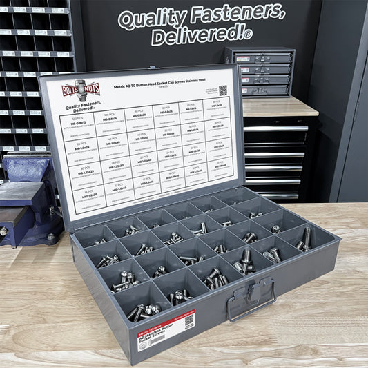 Metric A2-70 Allen Button Head Socket Cap Screws Bolts Stainless Steel Assortment - 905 PCS