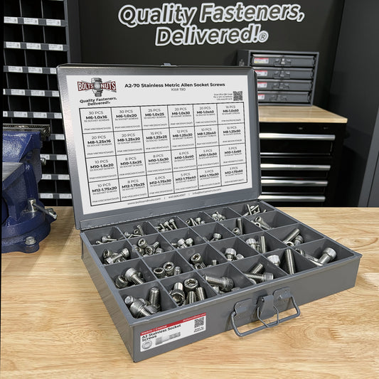 Metric A2 Stainless Steel Allen Socket Head Cap Screws Bolts Assortment - 306 PCS