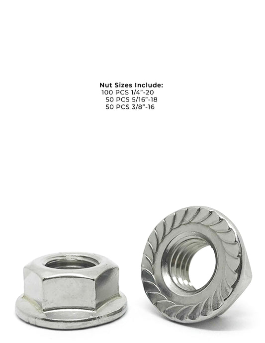 Inch Grade 5 Hex Cap Screws, Hex Nuts, Flat & Lock Washers - 380 PCS