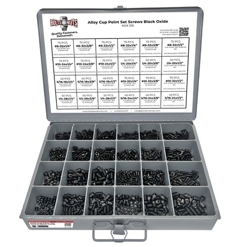 Inch Alloy Steel Cup Point Allen Socket Set Screw Black Oxide - 1441 PCS