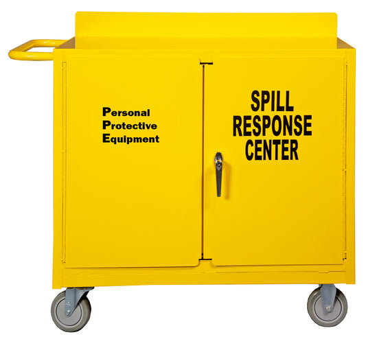 Spill Control Cart, 1 Shelf, Yellow