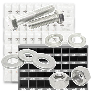 Inch 316 Stainless Hex Cap Screws, Hex Nuts, Flat & Lock Washers - 2012 PCS