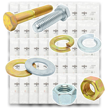 Inch & Metric Grade 8 and Class 10.9 Cap Screws, Nuts, Washers & Lock Washers - Zinc Clear & Zinc Yellow - 4022 PCS