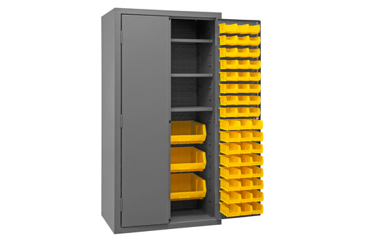 Cabinet, 3 Shelves, 102 Yellow Bins
