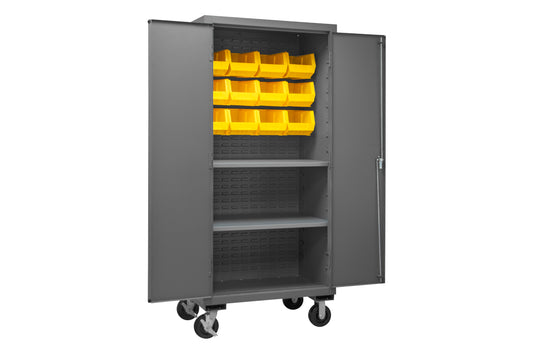 Mobile Cabinet, 2 Shelves, 12 Bins