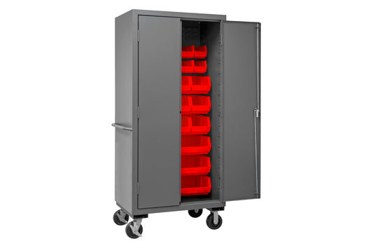 Mobile Cabinet, 30 Red Bins