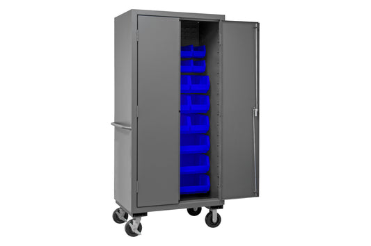 Mobile Cabinet, 30 Blue Bins