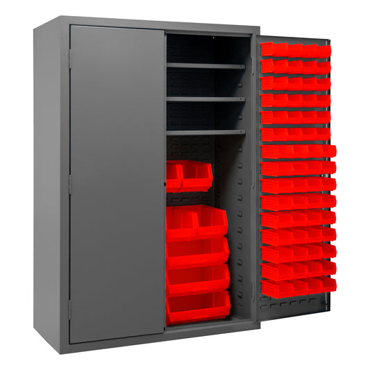 Cabinet, 3 Shelves, 138 Red Bins