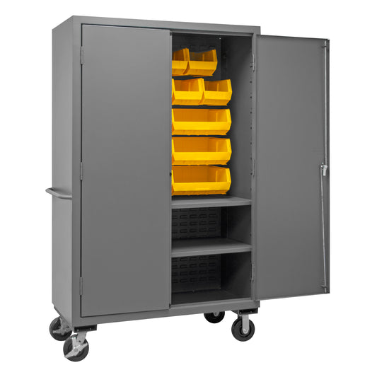 Mobile Cabinet, 2 Shelves, 18 Bins