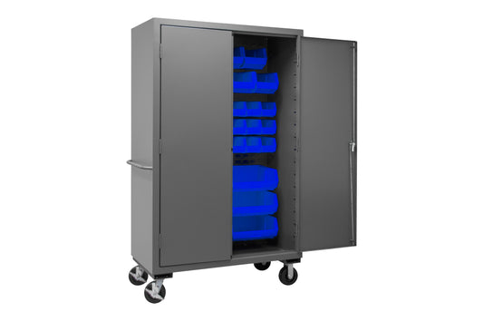 Mobile Cabinet, 42 Blue Bins