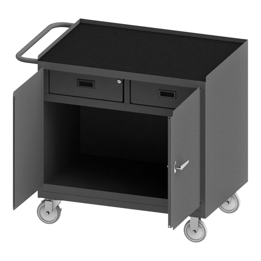 Mobile Bench Cabinet, Black Rubber Mat
